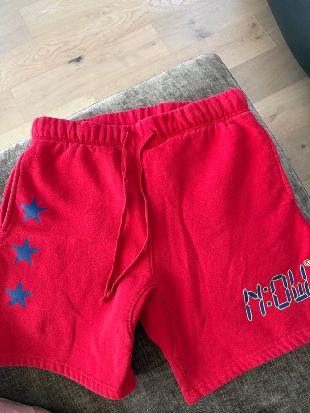 The patient Chase Red Men's Drawstring Shorts with Star Accent